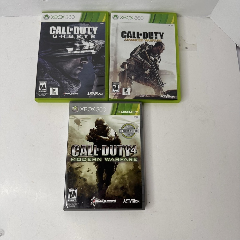 Call Of Duty Xbox 360 Game Lot 3 Ghosts Advanced Warfare Modern Warfare NTSC-U/C